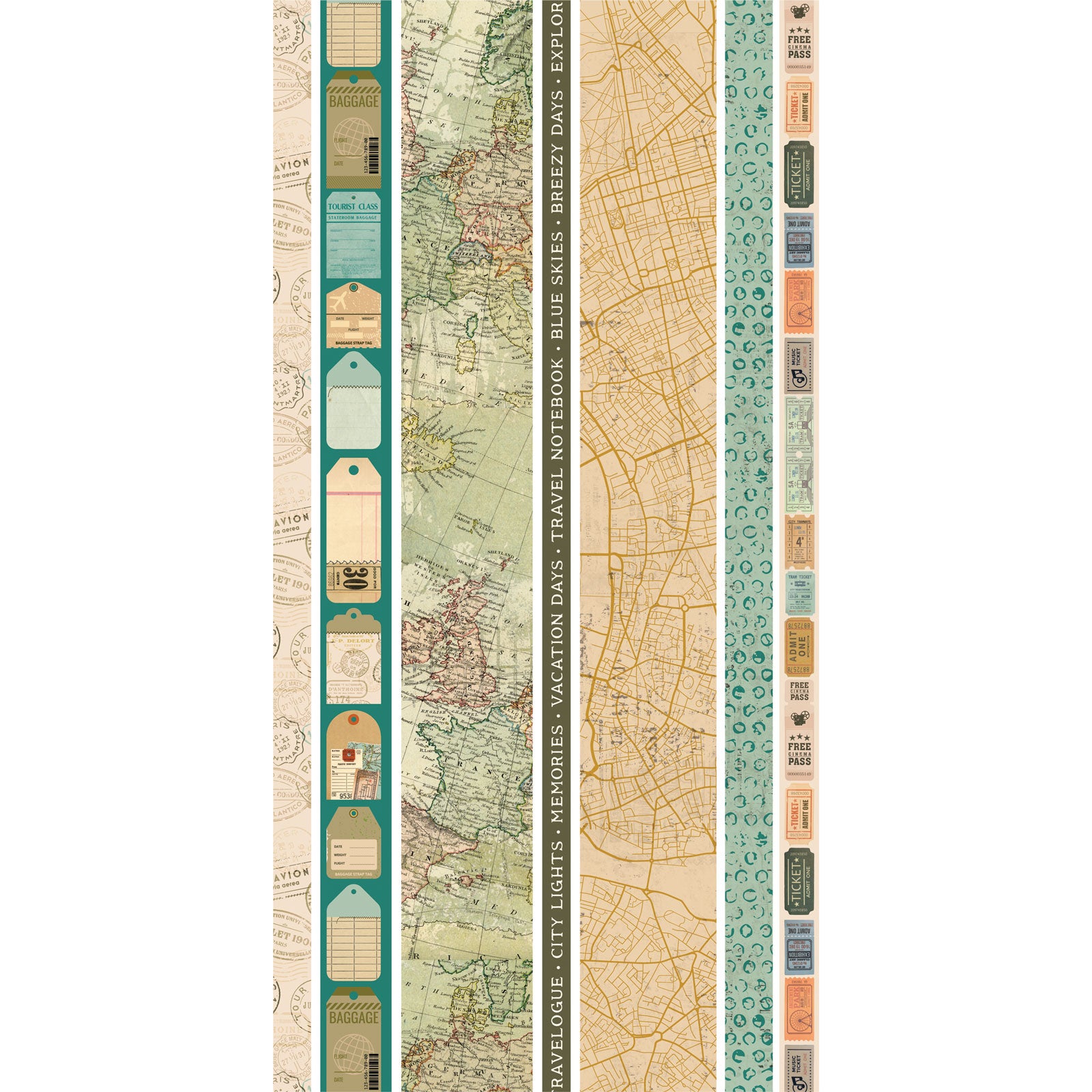 Travel Diaries Washi Tape Sheets