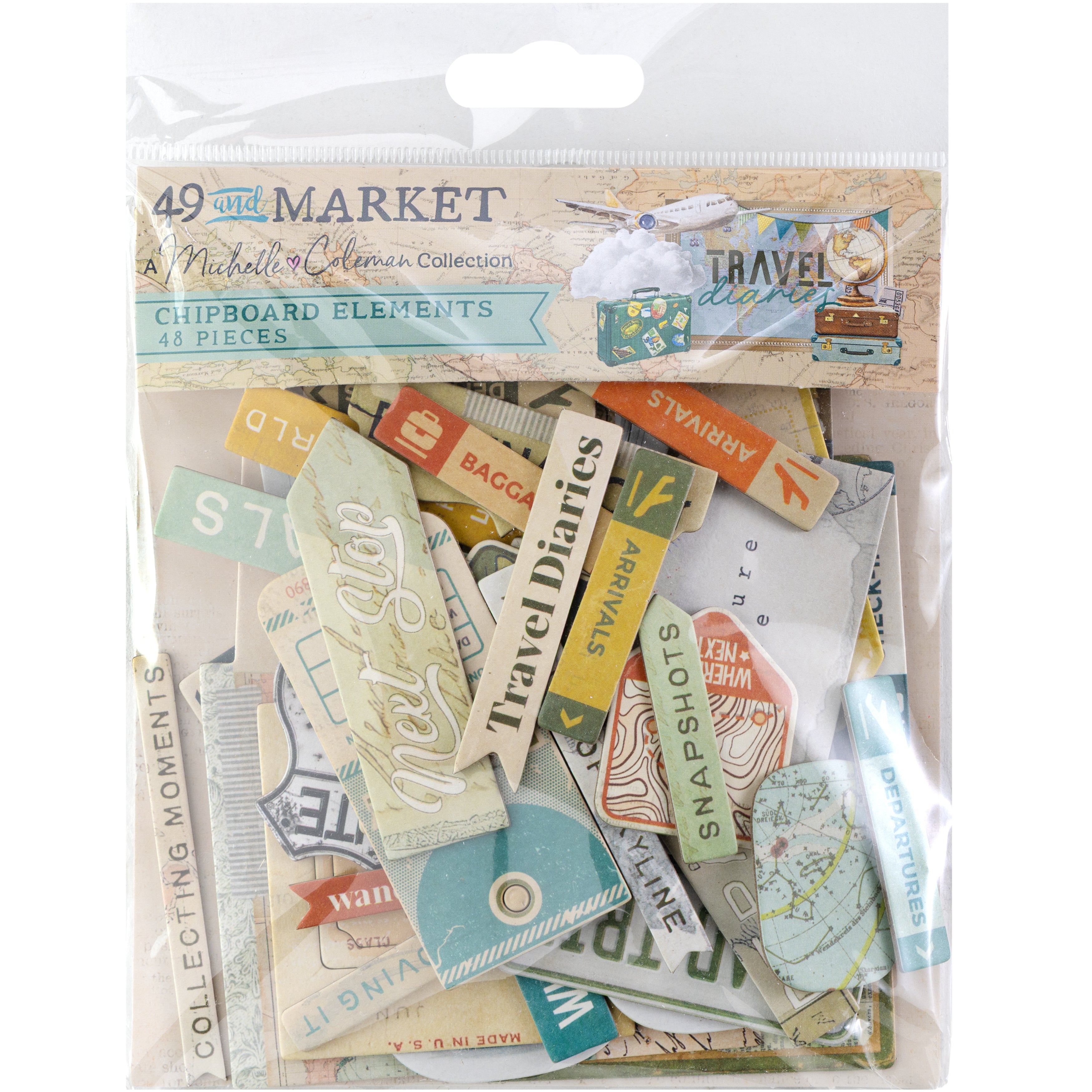 Travel Diaries Chipboard Elements