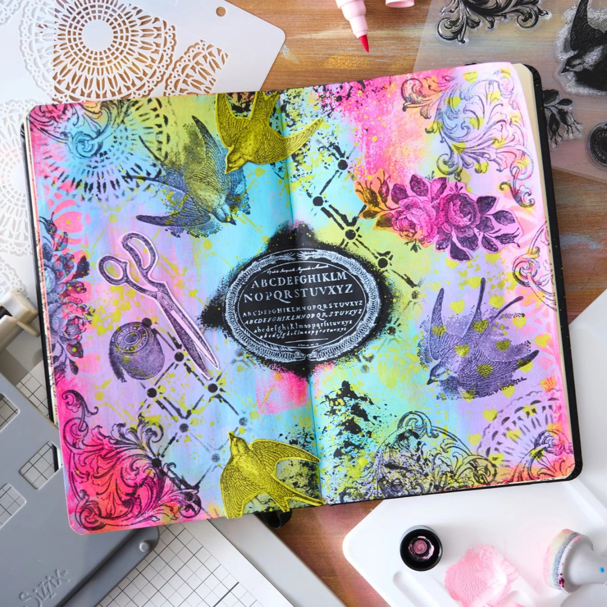 Stitches A5 Stamp + Stencil Set | Mark Montano