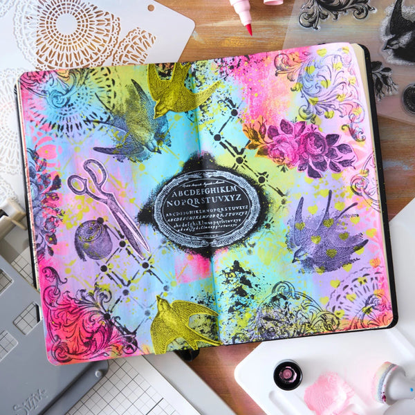 Stitches A5 Stamp + Stencil Set | Mark Montano