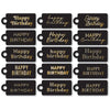 Happy Birthday Foil Greeting Black Tags