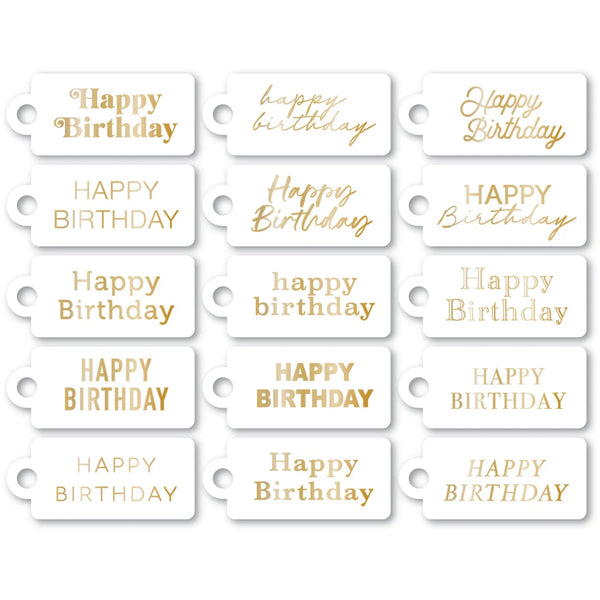 Birthday Party Foil Greeting White Tags