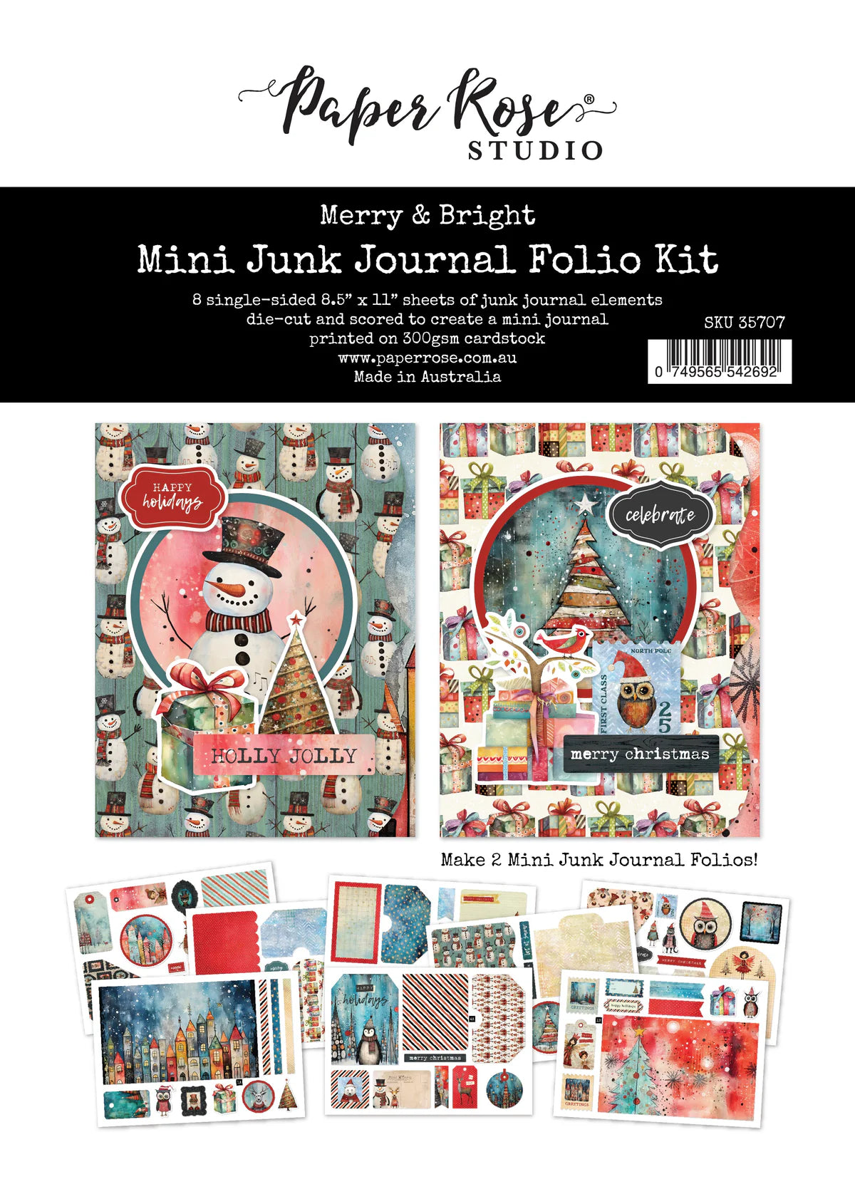 {coming soon!} Merry & Bright Mini Junk Journal Folio Kit