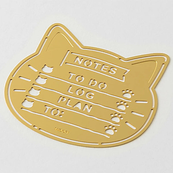 Cat Motif Brass Planner Template
