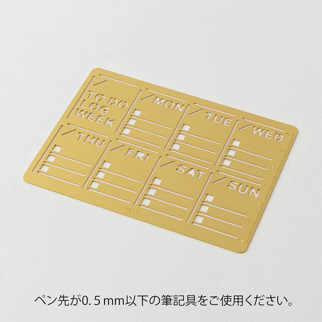 Weekly Block Brass Planner Template | Midori