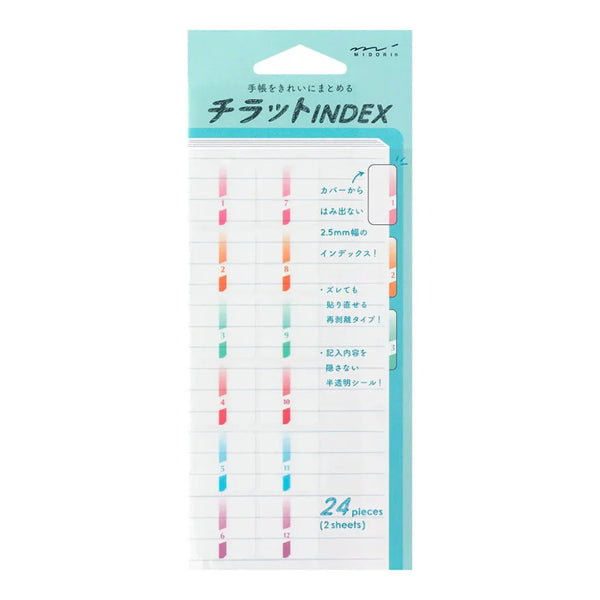 Colorful Numbered Chiratto Index Labels
