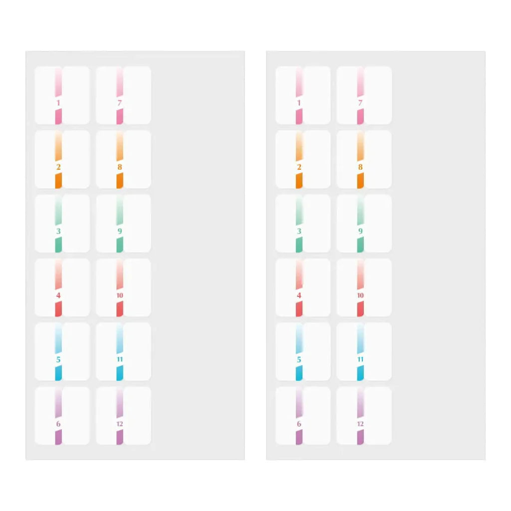 Colorful Numbered Chiratto Index Labels