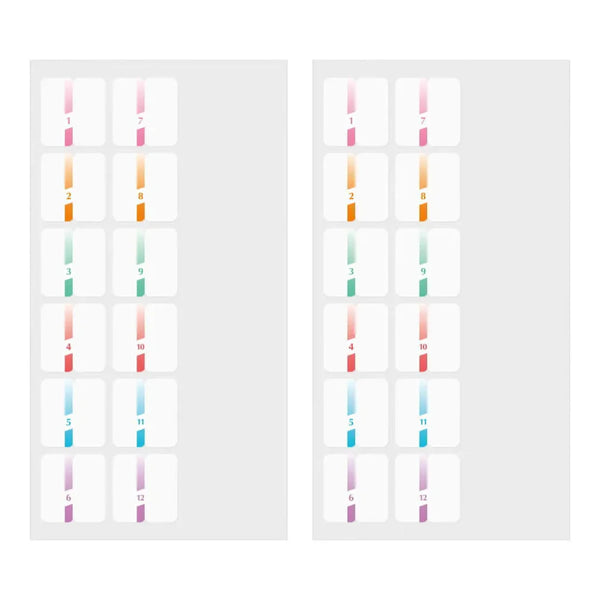 Colorful Numbered Chiratto Index Labels