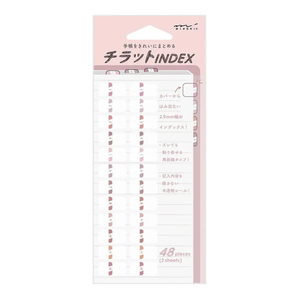 Pink Numbered Chiratto Index Labels