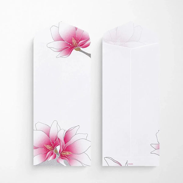 Silk Printed Pink Magnolia Envelopes