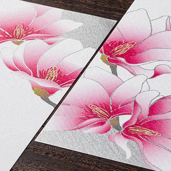Silk Printed Pink Magnolia Letter Pad