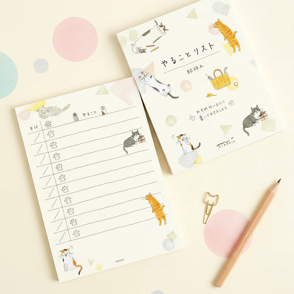 Cute Cat To Do List Memo Pad