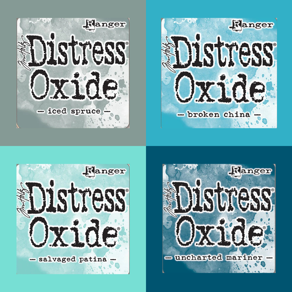 Mini Oxide Ink Pads Set 16 {blues} | Tim Holtz