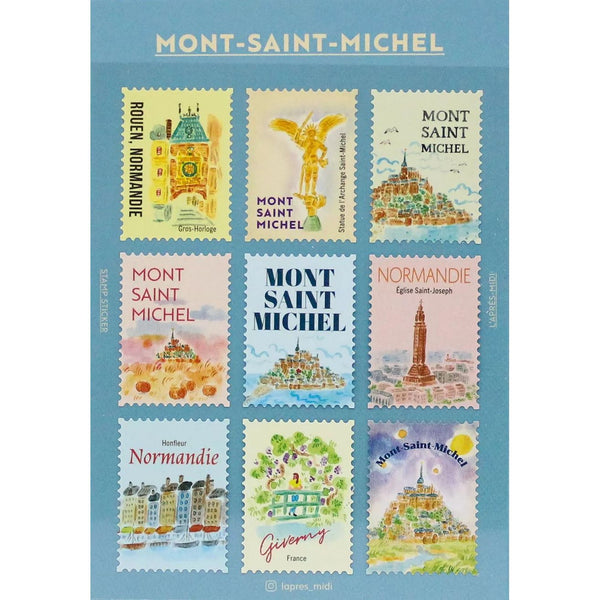 Travel Destinations Postage Stamp Sticker Sheets | L'après-midi
