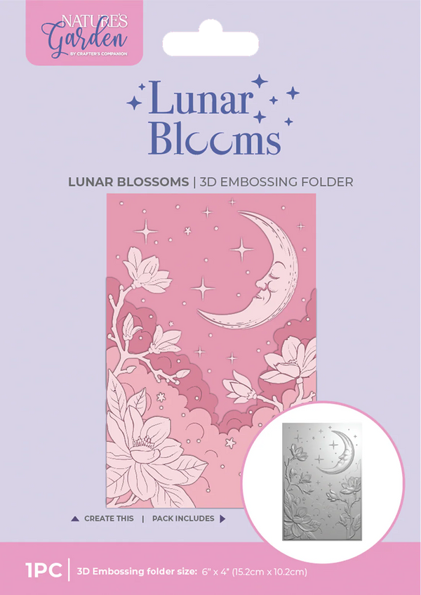 Lunar Blooms 3D Embossing Folder | Nature's Garden