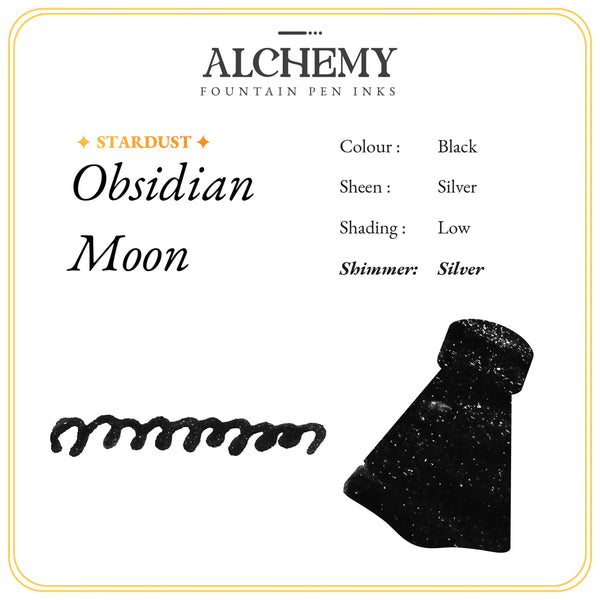 Obsidian Moon Stardust Fountain Pen Ink | Endless Alchemy