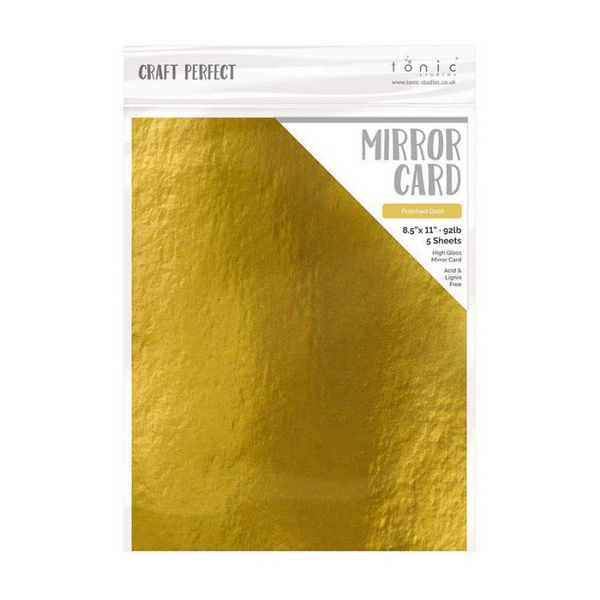 Polished Gold High Gloss Mirror Cardstock | 8.5x11 {5pk}