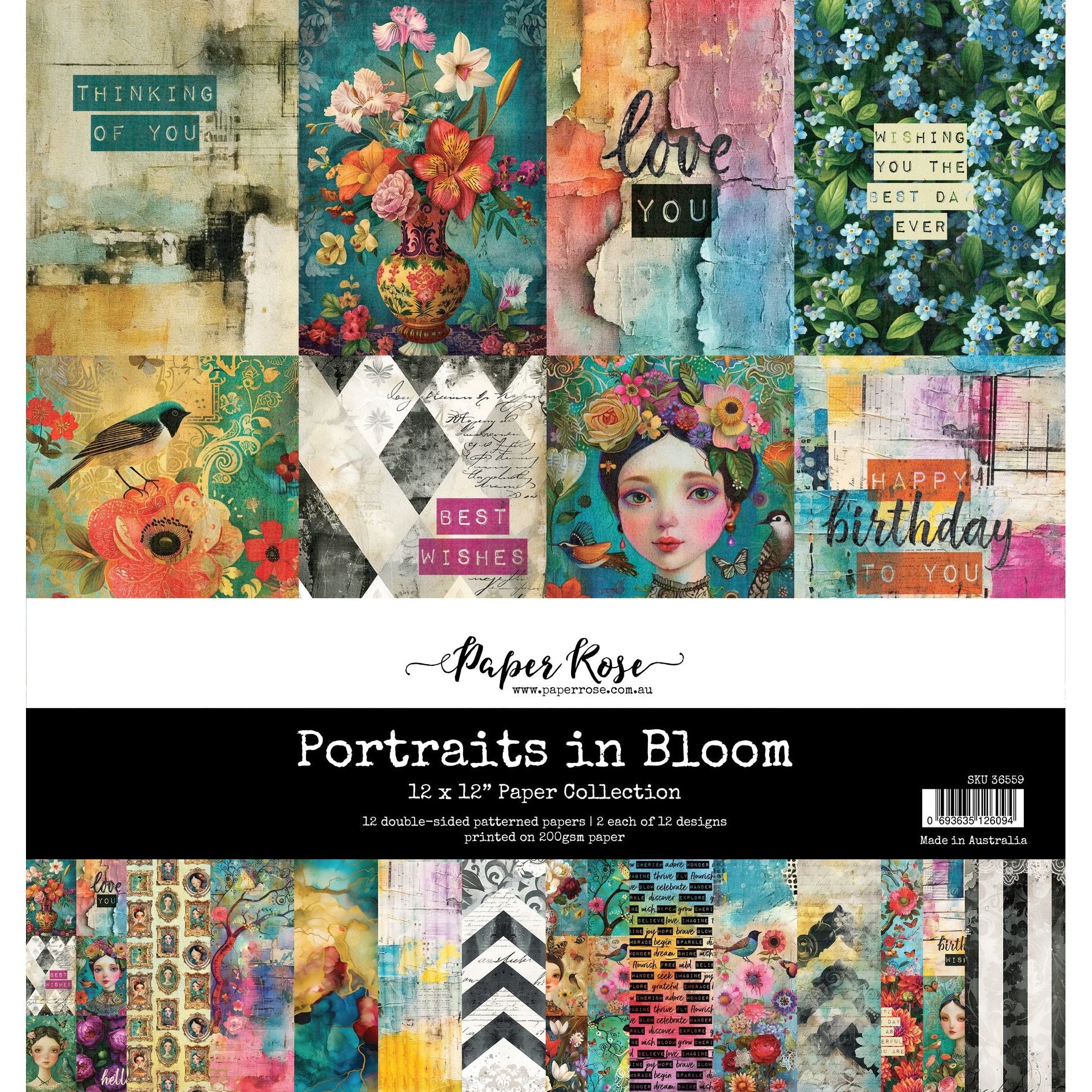 Portraits in Bloom 12x12 Paper Collection