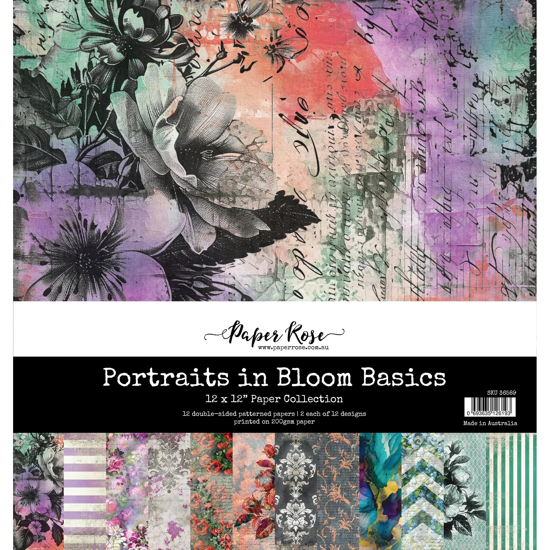 Portraits in Bloom Basics 12x12 Paper Collection