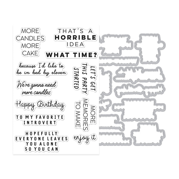 Birthdays Inside & Out Stamp & Cut — product contents