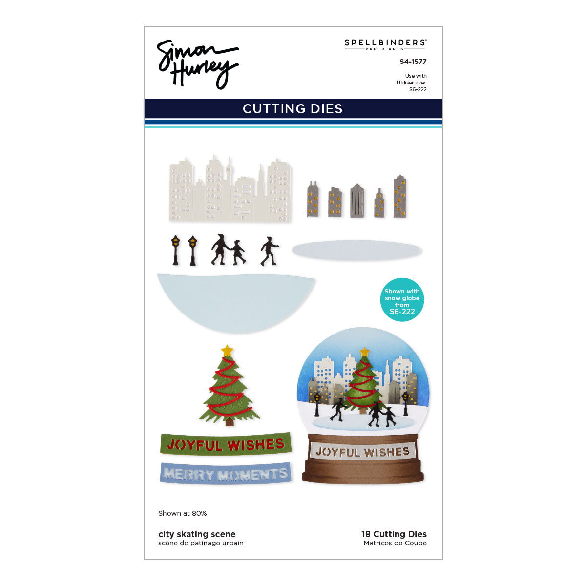 City Skating Scene Etched Dies by Simon Hurley — product contents