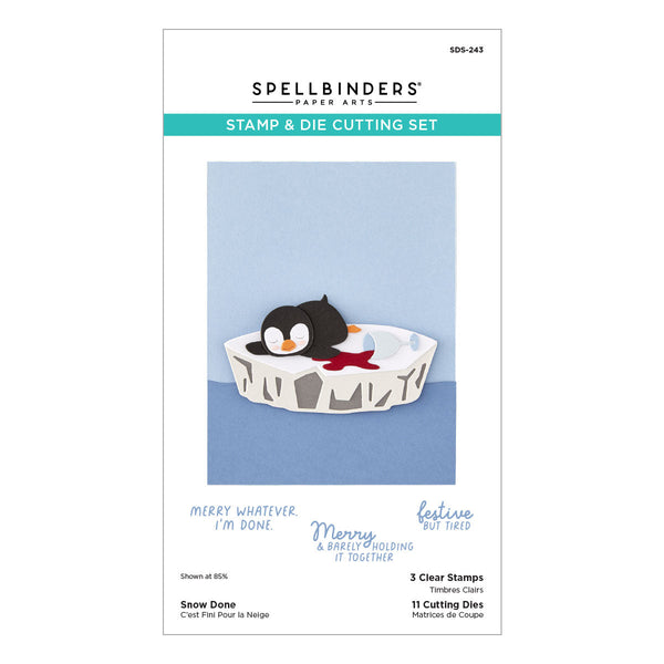 Snow Done Stamp & Die Set — product contents