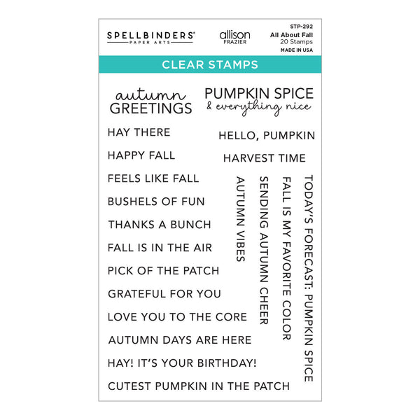 All About Fall Clear Stamp Set by Allison Frazier — product contents