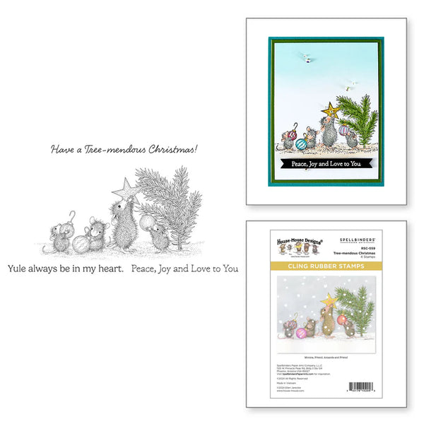 Tree-mendous Christmas Cling Rubber Stamp Set | House Mouse