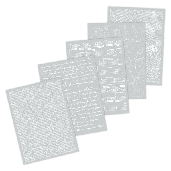 White Collage Background Transfers Part 2