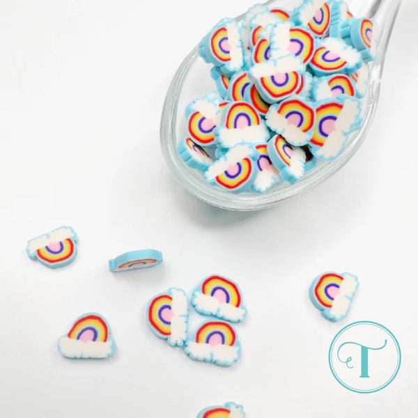 Rainbow In The Clouds Clay Embellishments