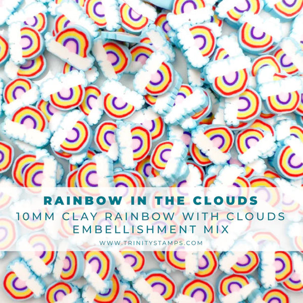 Rainbow In The Clouds Clay Embellishments