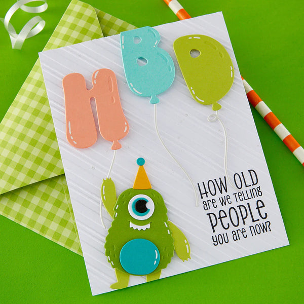 HBD Balloons Etched Die Set