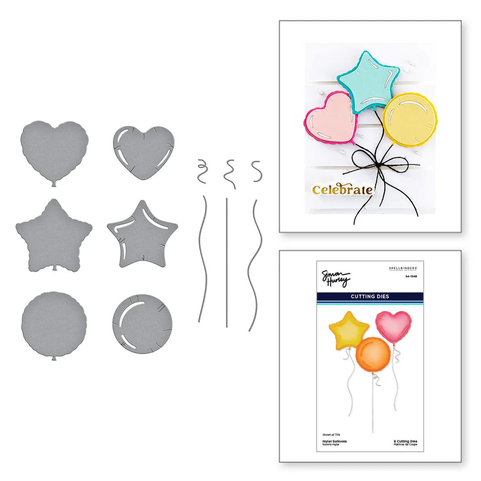 Mylar Balloons Etched Dies | Simon Hurley's Birthday Bash Collection {clearance}