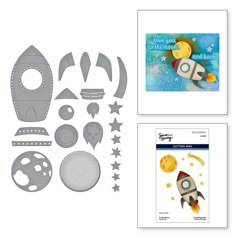 To the Moon Etched Die Set | Simon's Space Adventure