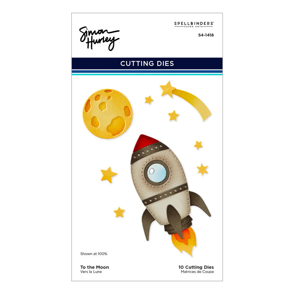 To the Moon Etched Die Set | Simon's Space Adventure