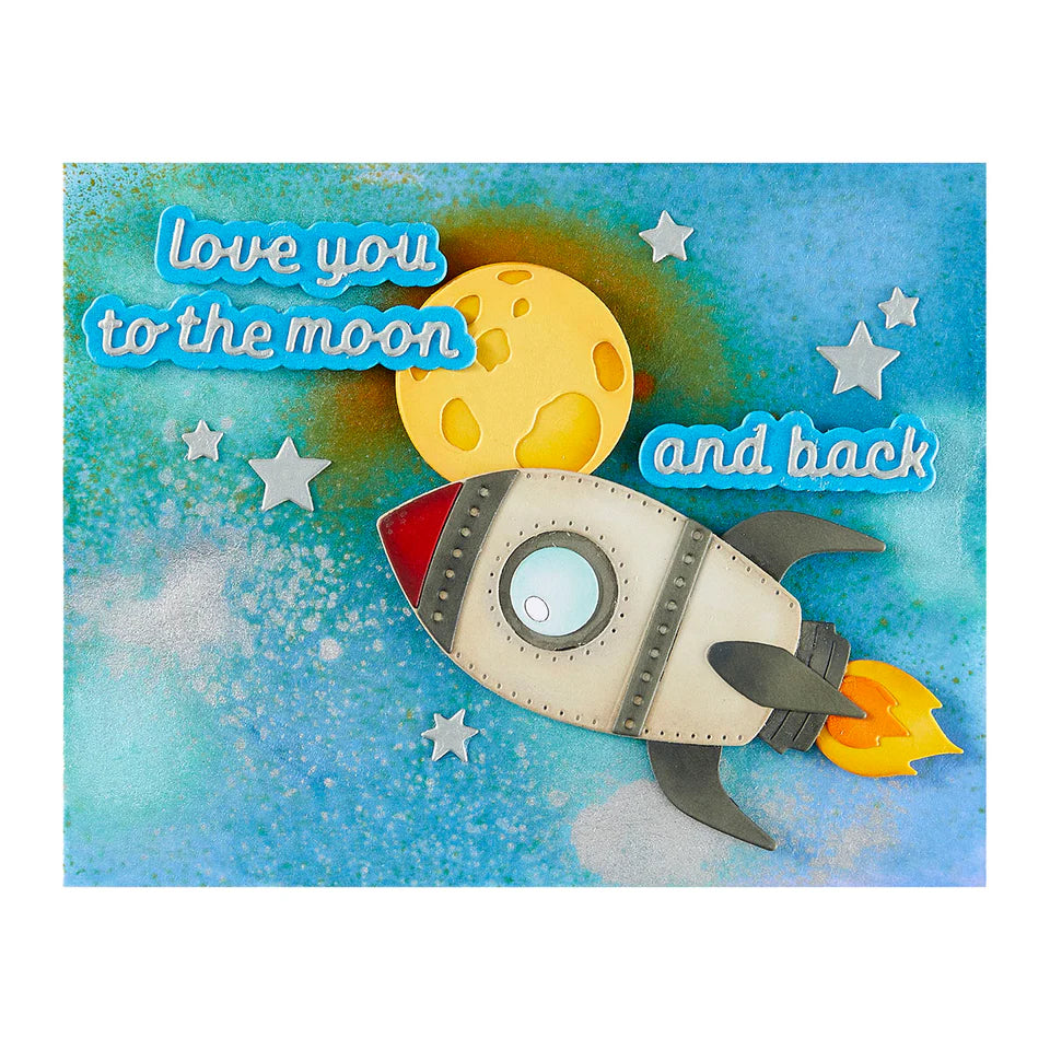 To the Moon Etched Die Set | Simon's Space Adventure