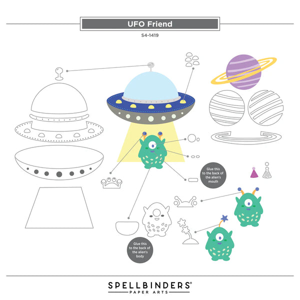 UFO Friend Etched Die Set | Simon's Space Adventure