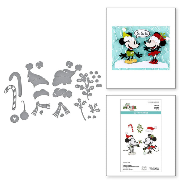 {coming soon!} Classic Mouse Christmas Embellishments Etched Dies | Say Cheese Classic Mouse Christmas Collection