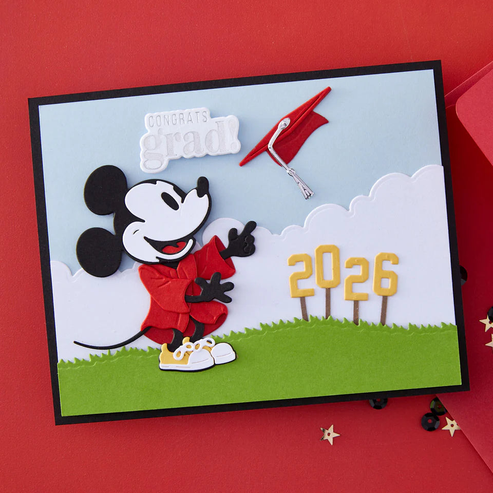Graduation Sentiments Press/Foil Plate + Die Set | Classic Mouse