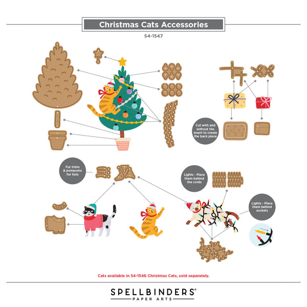 Christmas Cats Accessories Etched Dies | Yana Smakula {coming soon!}