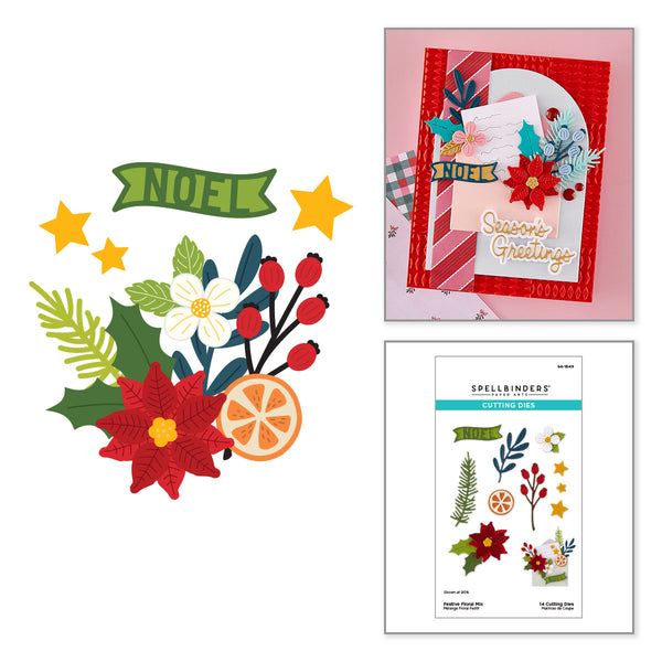 Festive Floral Mix Etched Dies {coming soon!}