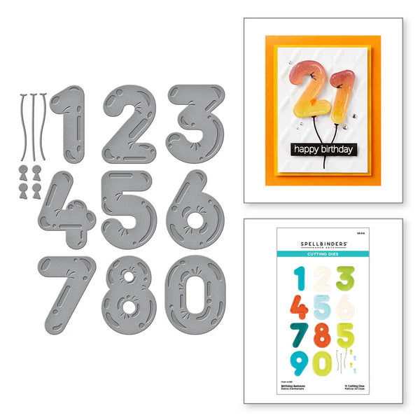 Birthday Balloons Etched Dies |  Monster Birthday Collection