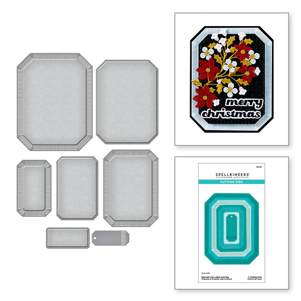 Emerald Cut Labels and Tag Etched Nesting Dies