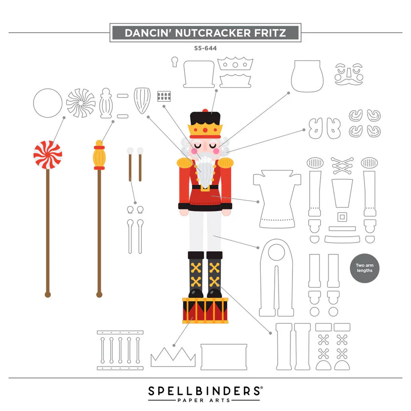 Fritz Dancin' Nutcracker Etched Dies | Dancin' Christmas Friends