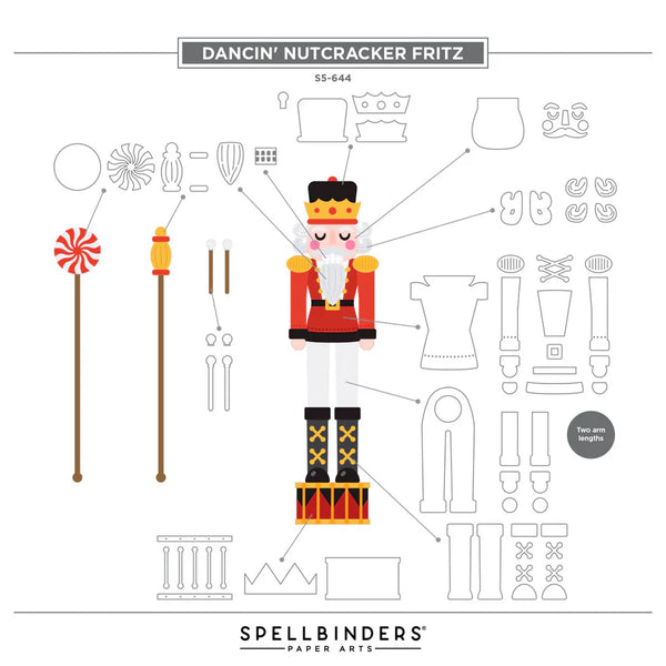 Fritz Dancin' Nutcracker Etched Dies | Dancin' Christmas Friends