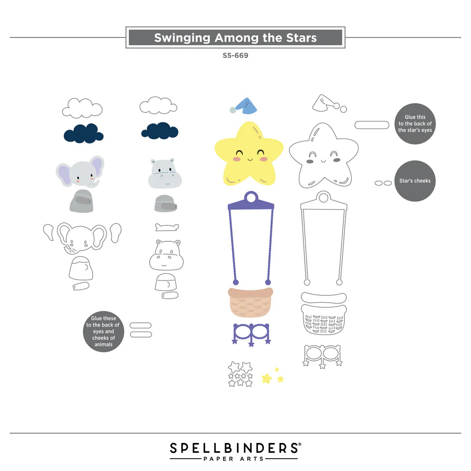 Swinging Among the Stars Etched Dies | Little Smiles Collection