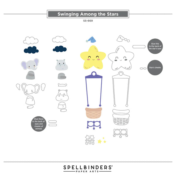 Swinging Among the Stars Etched Dies | Little Smiles Collection