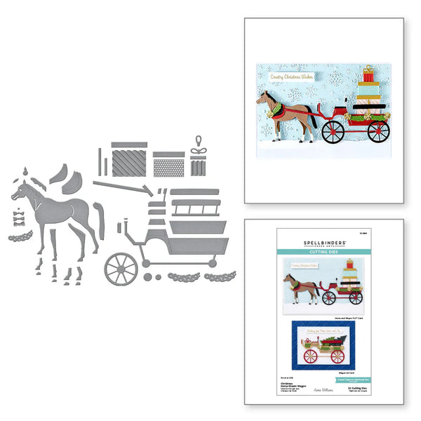 Christmas Horse-Drawn Wagon Etched Dies | Country Christmas Collection