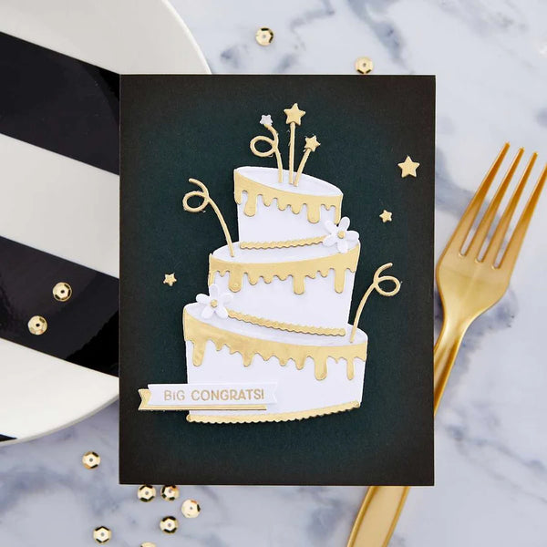 Topsy Turvy Cake Etched Dies | Birthday Celebrations Collection