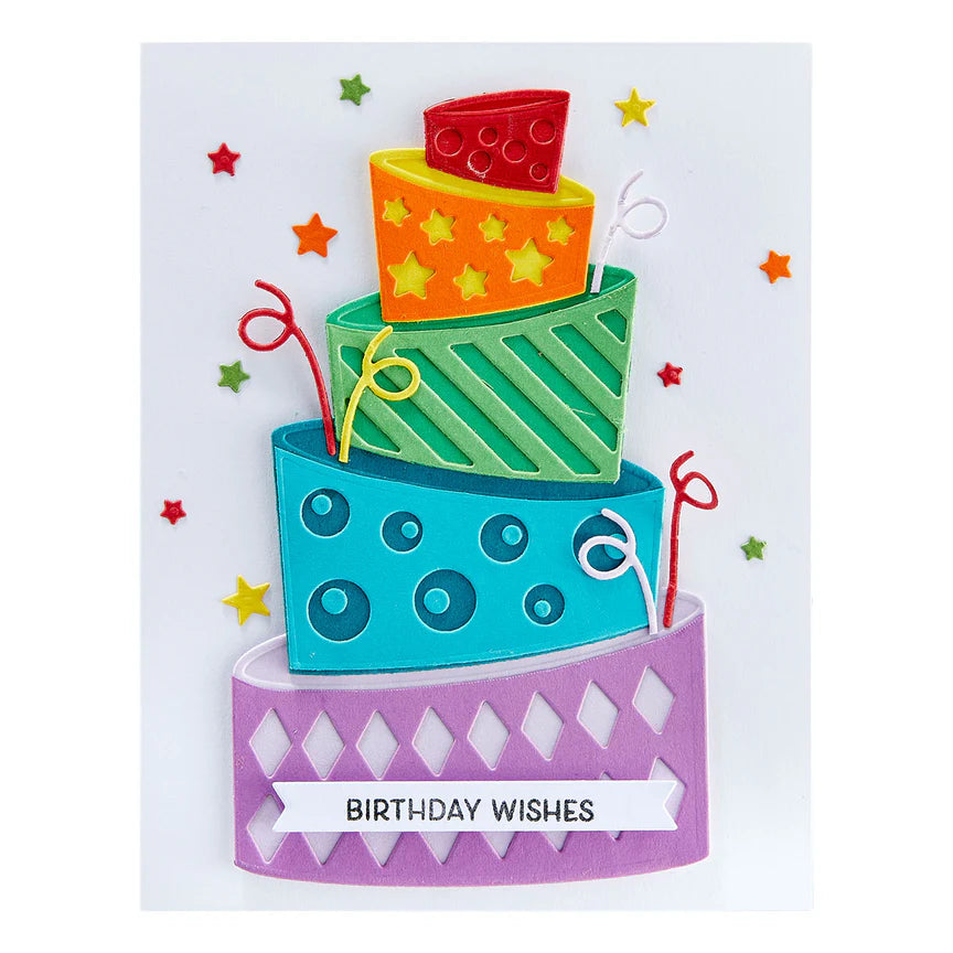 Topsy Turvy Cake Etched Dies | Birthday Celebrations Collection